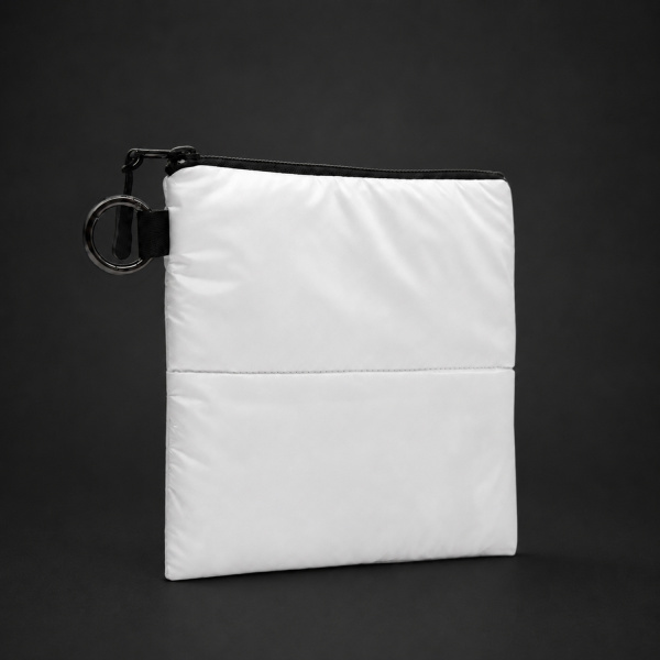 Органайзер для мелочей Superbag Bubble, стёганый, на молнии, с креплением на кольцо-карабин (белый)
