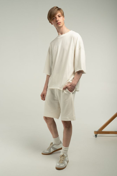 Футболка унисекс T1, молочно-белая, размер XS/S