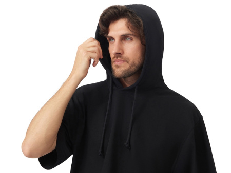 Худи оверсайз с коротким рукавом Warsaw унисекс, черный