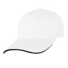 Бейсболка Люкс NEW белая (черный кант)