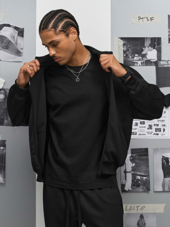 Куртка спортивная Junior, черная, размер XXL