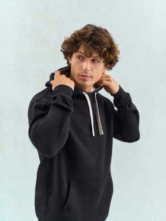 Худи унисекс Cameron, черный меланж с черным, размер 3XL