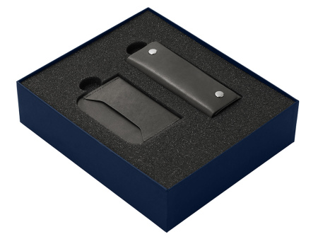 Подарочный набор Long River: картхолдер, ключница (без лого Long River), синяя коробка