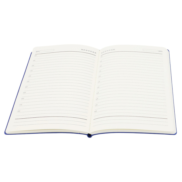 Ежедневник A5 недатированный Equator в мягком переплёте, синий с серебристым