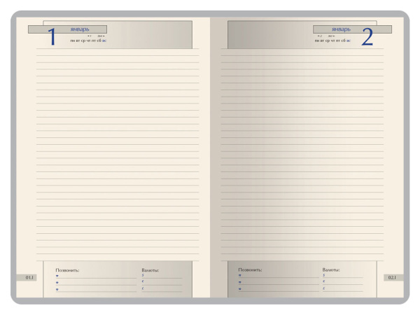 Ежедневник полудатированный А5 Windsor, коричневый