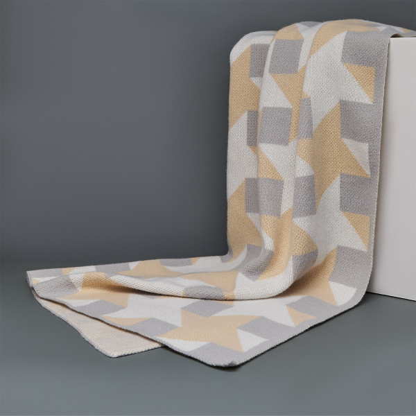 Плед под заказ с индивидуальным принтом. Полиэстер-софт, жаккард 3 цвета. Размер 110х190