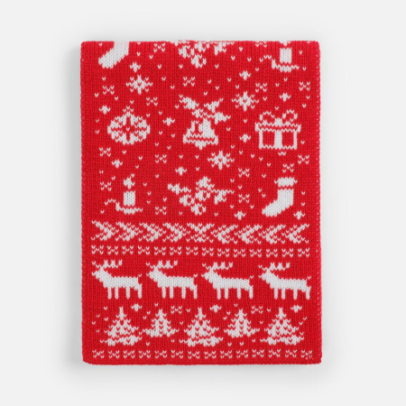 Шарф Holidale, красный с молочным