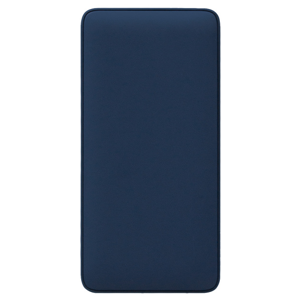 Внешний аккумулятор (powerbank)  «WeCharge Soft Touch»,  10 000 mAH, Power Delivery (PD) 25.5W, со светящимся логотипом после гравировки, c цифровым дисплеем для контроля заряда, темно-синий