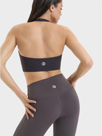 Топ спортивный "Sure" с открытой спиной (черный; L)