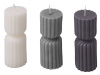 Набор свечей с гранями Vela, темно-серый, белый
