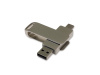 USB 2.0- флешка на 128 Гб с поворотным механизмом и дополнительным разъемом Type-C