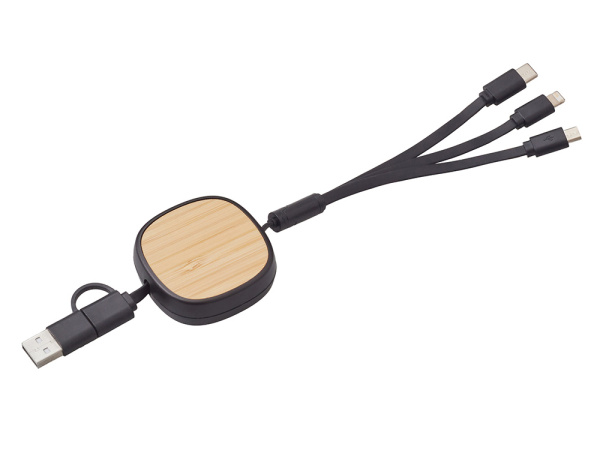 Универсальный кабель с ретрактором 3-в-1 Retrax Универсальный кабель с ретрактором 3-в-1 Retrax