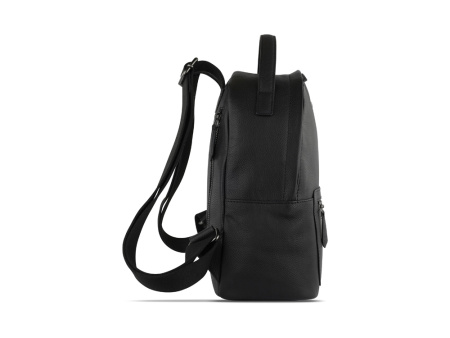 Рюкзак женский BUGATTI БЕЛЛА | BELLA, чёрный, воловья кожа/полиэстер, 24,5х12х27 см