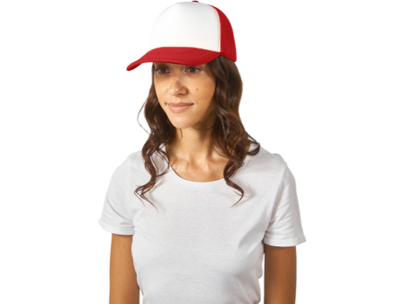 Бейсболка с сеткой Newport, белый/красный