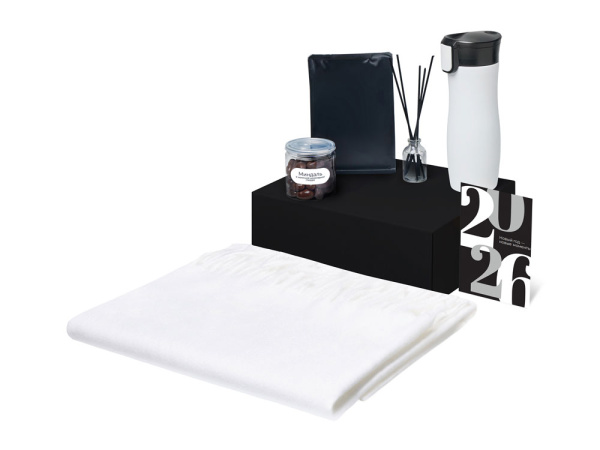 Подарочный набор с палантином и термокружкой, белый