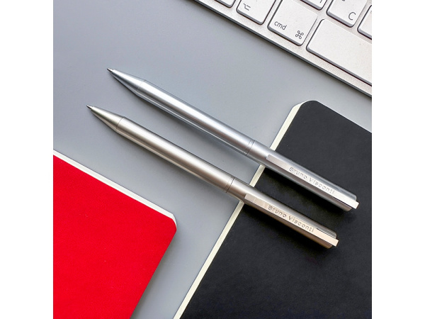 Ручка металлическая шариковая Bergamo, розовое золото