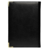 Ежедневник полудатированный Classic Pristine Gold А5, черный с золотом, с металлическими уголками, в твердой обложке с поролоном