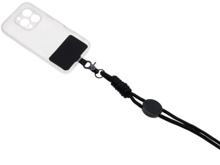 Ремешок на шею для телефона Нэко, черный