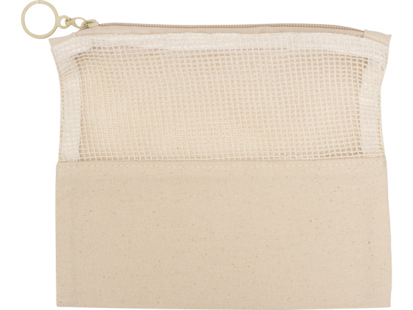Косметичка Mesh хлопковая с сетчатой вставкой