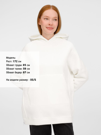 Худи унисекс оверсайз Easy Street, молочно-белое, размер XS/S