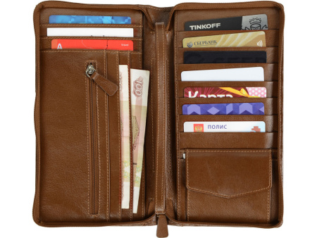 Трэвел-портмоне, коричневый
