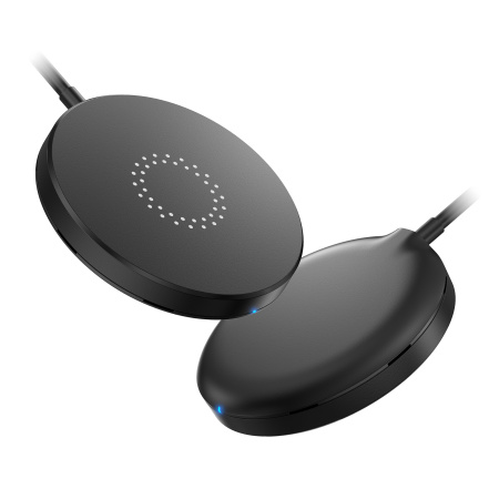 Магнитное беспроводное (15W) зарядное устройство "Magic SOFTTOUCH", покрытие soft touch Магнитное беспроводное (15W) зарядное устройство "Magic SOFTTOUCH", покрытие soft touch