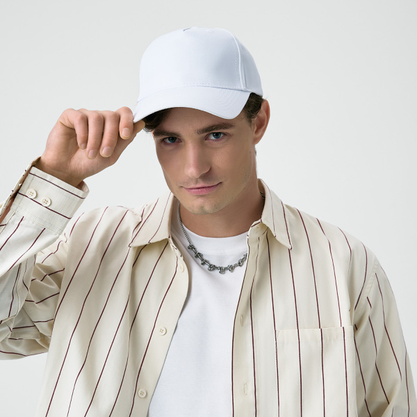 Бейсболка Фит (Fit), 5 клиньев, белый