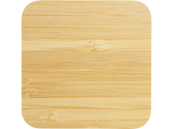 USB-хаб с беспроводной зарядкой из бамбука Plato, 5 Вт USB-хаб с беспроводной зарядкой из бамбука Plato, 5 Вт