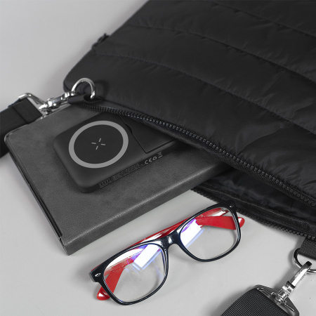 Конференц-сумка "MIX", чёрный, 38 х 30 х 1,5 см, 100% нейлон