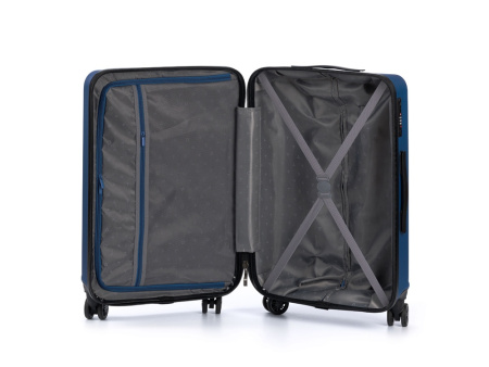 Чемодан TORBER КАСПИЙ, тёмно-синий, ABS-пластик, 43 х 26 х 68 см, 64 л