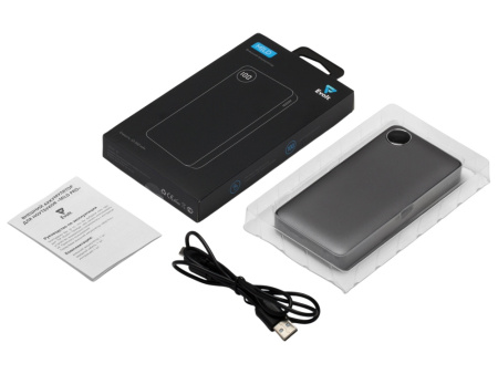 Внешний аккумулятор Mild, металлик soft-touch, 10 000 mAh