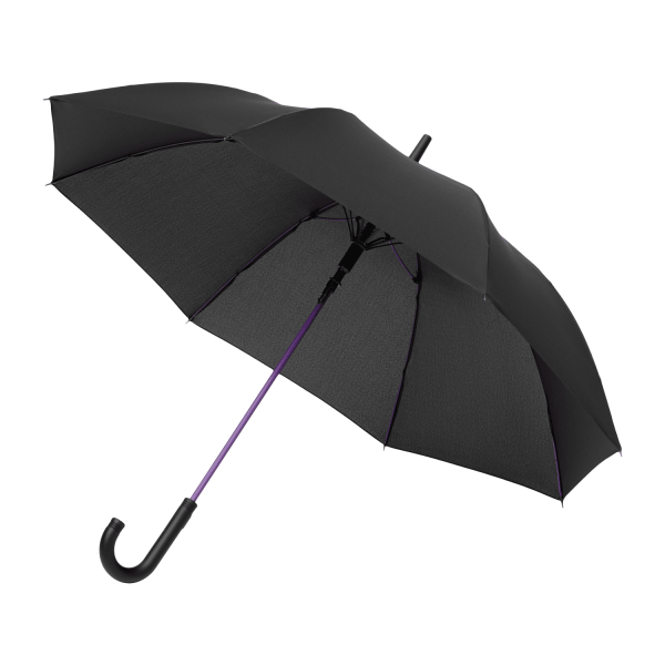 Зонт-трость Quantum, черный/фиолетовый