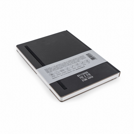 Блокнот линованный Pininfarina из каменной бумаги в твердой обложке, А5, черный