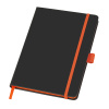 Блокнот ColorNote Black, твердая обложка A5, 80 листов, черный с оранжевым