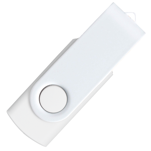 Флеш накопитель USB 2.0 Twister Assembly 16GB, пластик Софт Тач/металл, белый/белый
