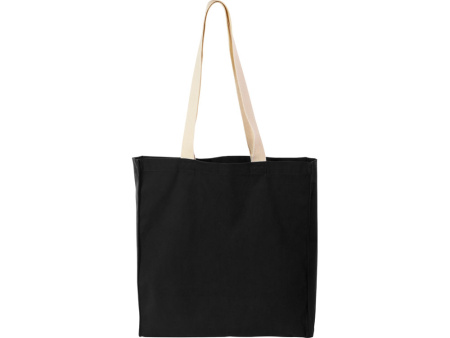 Сумка Donny из хлопка с донной складкой и парусиновыми ручками, черный