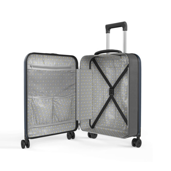 Чемодан складной Rollink Vega 360 55x40x20 см, 4 колеса, серо-синий