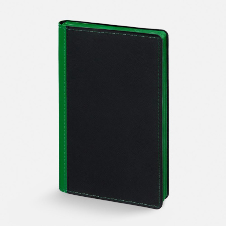 Ежедневник Nice Twice, недатированный, черный с ярко-зеленым