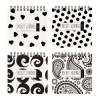 "POCKET JOURNAL" 105 х 105 мм, 60 Л, (4 ВИДA) НА ГРЕБНЕ "BLACK&WHITE"
