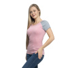 Футболка ЖЕН  меланж/розовый S (40-42) рукав реглан
