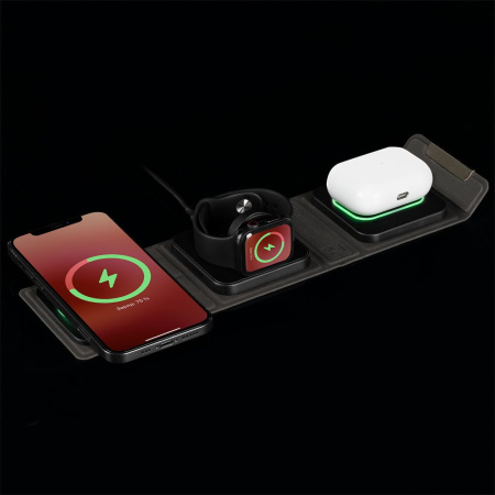 Складная станция беспроводной зарядки triFlex, черная Складная станция беспроводной зарядки triFlex, черная