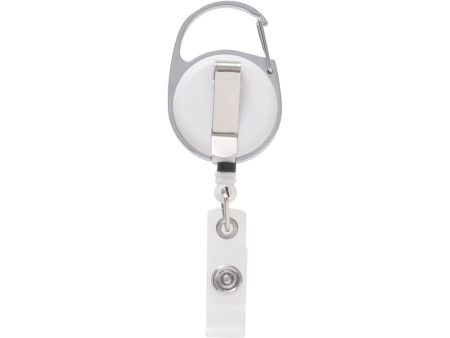 Бейдж с рулеткой-карабин Favor, белый