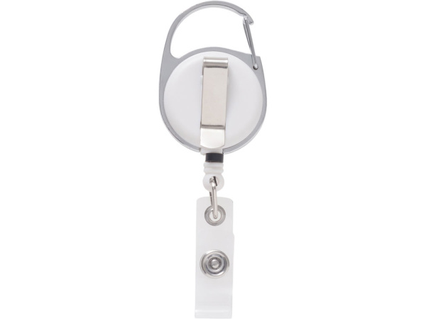 Бейдж с рулеткой-карабин Favor, белый