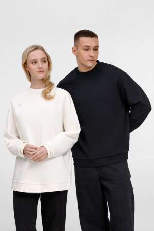 Свитшот унисекс Sinkopa, молочно-белый, размер XS/S