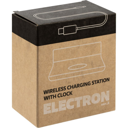 Станция беспроводной зарядки с часами Electron, ver.2, черная Станция беспроводной зарядки с часами Electron, ver.2, черная
