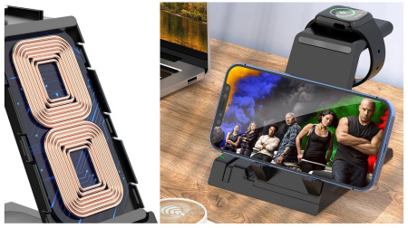 Зарядная станция Tres, черная Зарядная станция Tres, черная