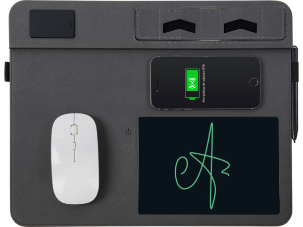 Многофункциональный коврик для мыши Multi Pad с беспроводной зарядкой и LCD экраном, 10 Вт Многофункциональный коврик для мыши Multi Pad с беспроводной зарядкой и LCD экраном, 10 Вт