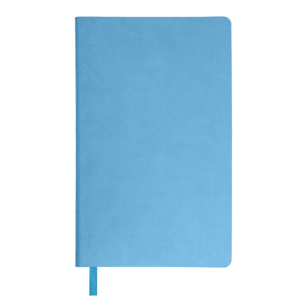 Бизнес-блокнот FUNKY А5, голубой, серый форзац, мягкая обложка,  в линейку