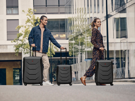 Чемодан WENGER Prymo, чёрный, большой, 52х76х30 см, 93 л, ABS+PC