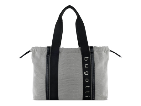 Сумка-шоппер женская BUGATTI АМБРА | AMBRA, серо-черный цвет, хлопок/полиэстер, 45х10х34 см